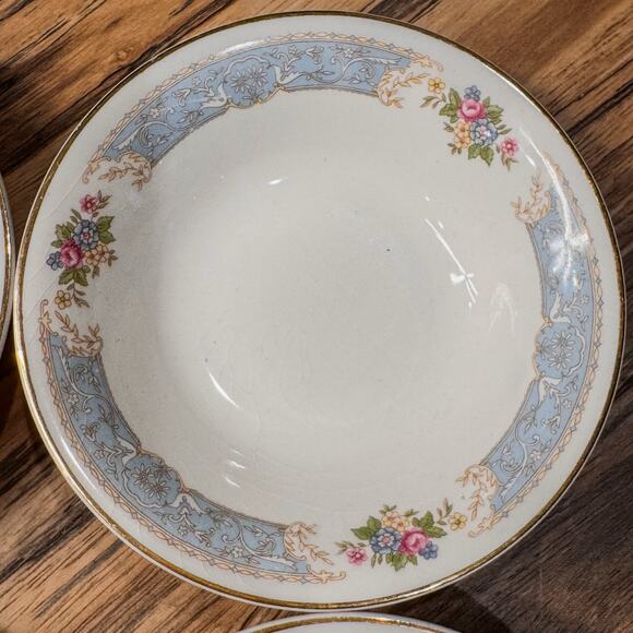 1930s Edwin Knowles-Blue Dawn Collection, Semi-Vitreous-Soup Bowls-5.5”-Set of 4 - Picture 5 of 10